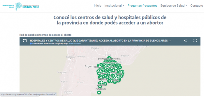 Primer mapa de la red de acceso a aborto en la Provincia de Buenos Aires