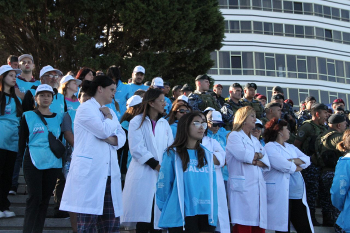 Equipos de salud en el lanzamiento del operativo.