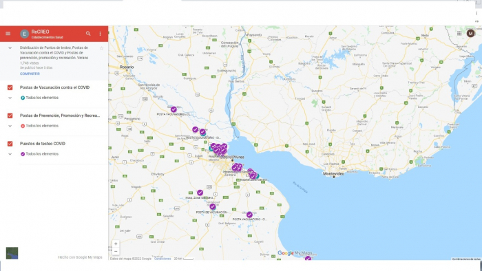 El mapa permite encontrar las postas de prevención, testeo y vacunación.