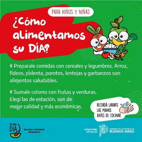 SALUD LANZA UN PLAN DE ALIMENTACIÓN SALUDABLE Y SUSTENTABLE PARA NIÑAS,  NIÑOS Y ADOLESCENTES | Provincia de Buenos Aires