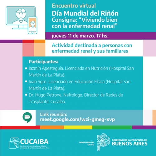 SE ESTIMA QUE HAY 1.700.000 PERSONAS EN LA PROVINCIA CON ALGÚN GRADO DE INSUFICIENCIA RENAL Y NO LO SABEN