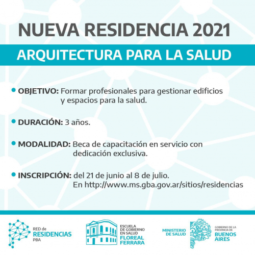 Nuevas residencias en Arquitectura y Abogacía en hospitales de la Provincia