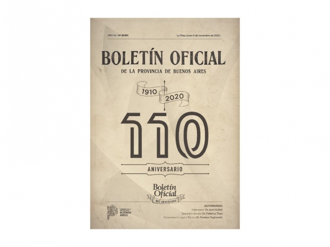 El Boletín Oficial presenta una edición especial a 110 años de su primera publicación