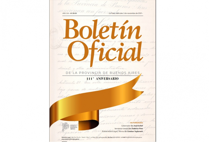 Portada especial del Boletín Oficial