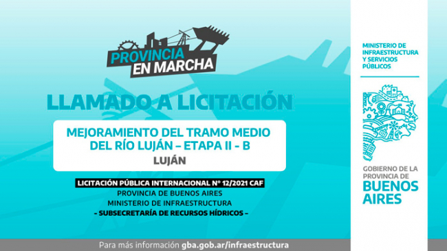 Llamado a Licitación Pública para obras en el Río Luján