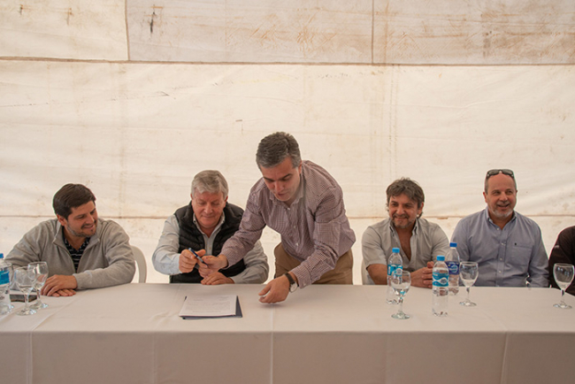 Inicio de obra en la presa del Arroyo Pergamino