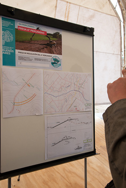 Inicio de obra en la presa del Arroyo Pergamino