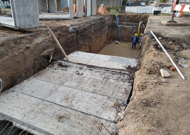 Reinicio de la obra de desagües pluviales en Brandsen