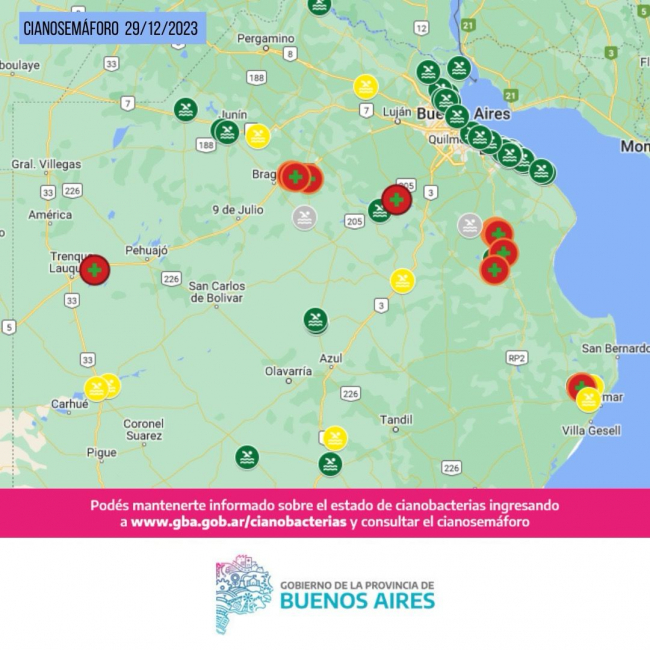 Provincia monitorea la presencia de cianobacterias