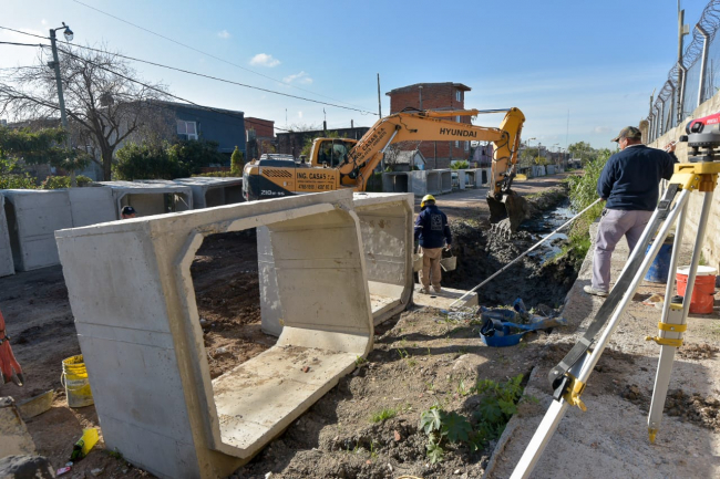 Nardini y Moreira recorrieron obras hidráulicas en San Martín