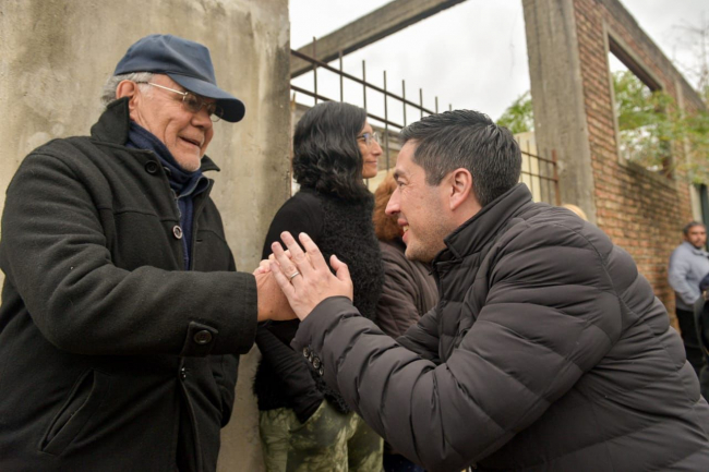 Nardini y Correa recorrieron obras de desagües pluviales en Villa de Mayo