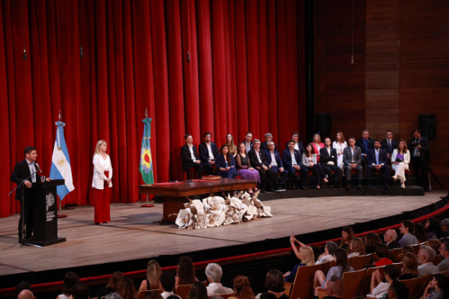 El gobernador Axel Kicillof y la vicegobernadora Verónica Magario