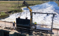 Reparación de compuertas de la Laguna de Bragado
