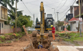 Nardini y Correa recorrieron obras de desagües pluviales en Villa de Mayo