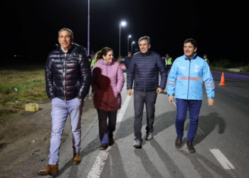 Marinucci, Martínez, Feijoo y Botti en el control sobre las rutas 70 y 33.