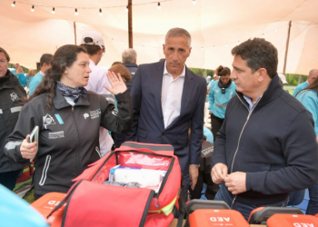 El Ministro Marinucci y el Subsecretario Feijoo al frente del entrenamiento.
