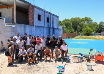 Barrios visitó el inicio de obras junto al Padre “Paco” Olveira