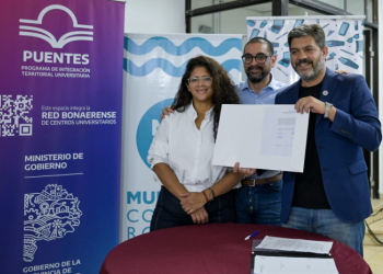 Barrios, Aristimuño y Bianco firmaron convenio para nueva obra en el barrio Gaudí
