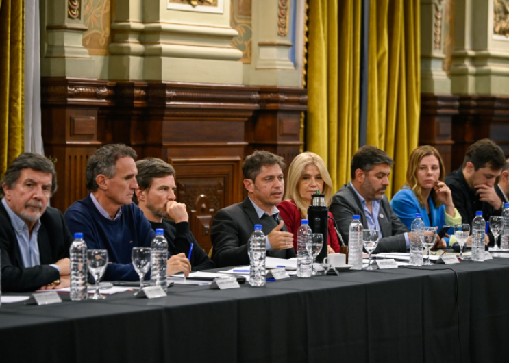 Kicillof durante el encuentro en Casa de Gobierno.