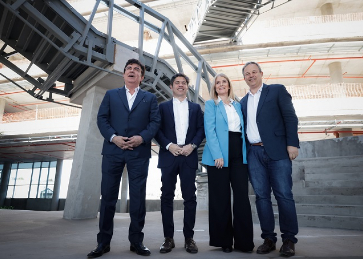 Kicillof y Magario recorrieron las obras de ampliación del Polo Tecnológico de Innovación en Ciudad Evita