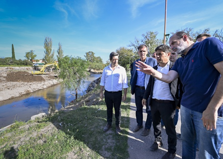 Kicillof y Susbielles recorrieron las obras del Plan de Reconstrucción Integral de Bahía Blanca