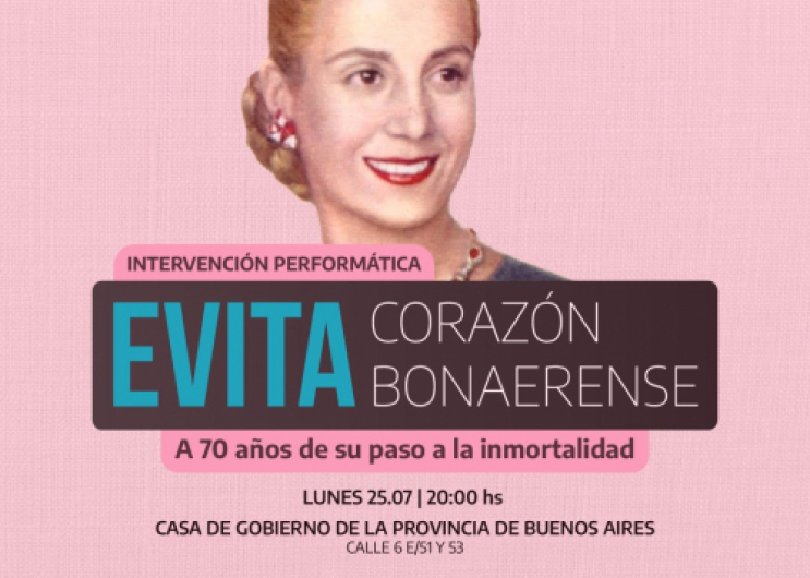 “EVITA, Corazón Bonaerense”: intervención artística en la Gobernación a 70 años de su muerte