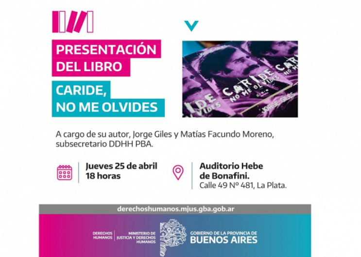 Presentación del libro “Caride, no me olvides”