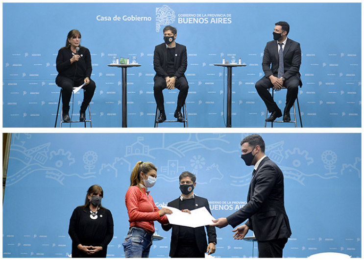 Teresa García junto al Gobernador y Zalabardo durante el acto