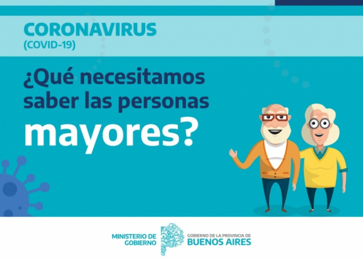 El gobierno de la provincia de Buenos Aires realizó una guía con recomendaciones generales para el cuidado de personas mayores f
