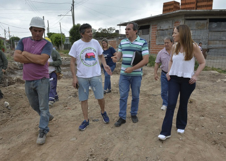 Vidal recorrió hoy la obra de Desagües Pluviales de la Cuenca del Arroyo Dupuy en La Matanza.