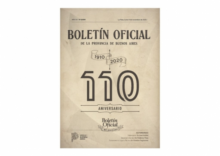 El Boletín Oficial presenta una edición especial a 110 años de su primera publicación