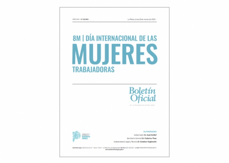 Tapa especial del Boletín Oficial por el #8M