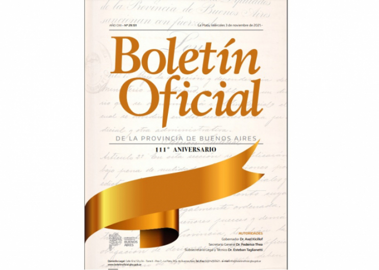 Portada especial del Boletín Oficial