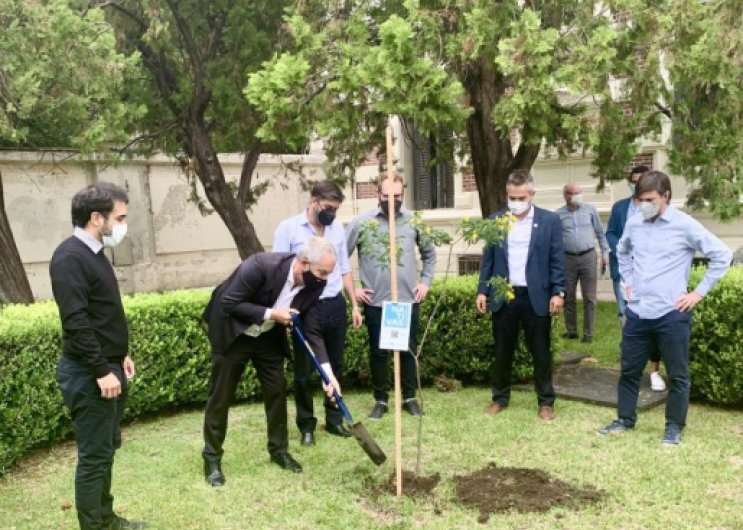 Plantan un árbol por la memoria en los jardines de la Casa de Gobierno