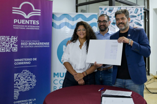 Barrios, Aristimuño y Bianco firmaron convenio para nueva obra en el barrio Gaudí
