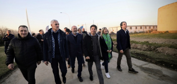 Kicillof recorrió la obra de la nueva planta potabilizadora para la Región Capital