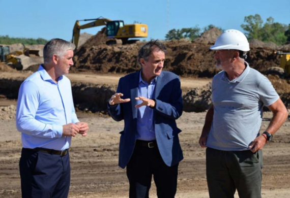 Katopodis supervisó obras hidráulicas en Navarro