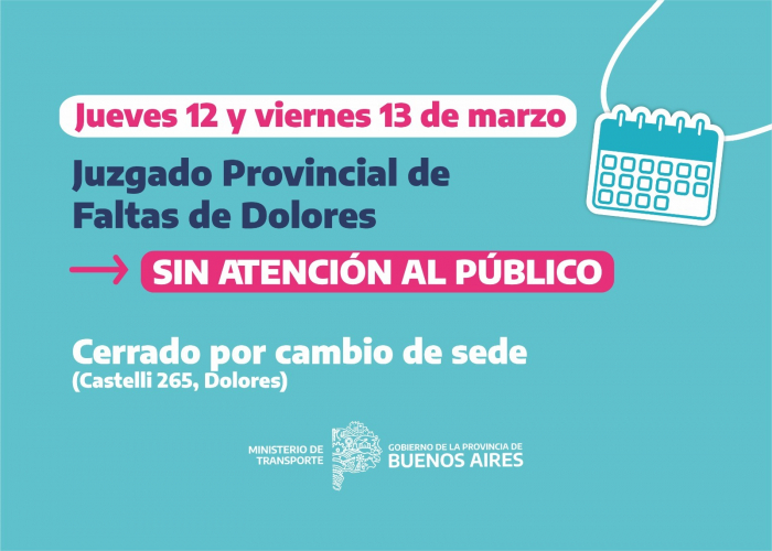 Los turnos otorgados duante esas jornadas serán reprogramados.