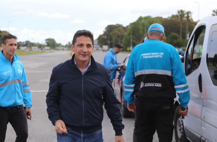 Marinucci en el megaoperativo de fiscalización en Ruta 11, altura Las Toninas.