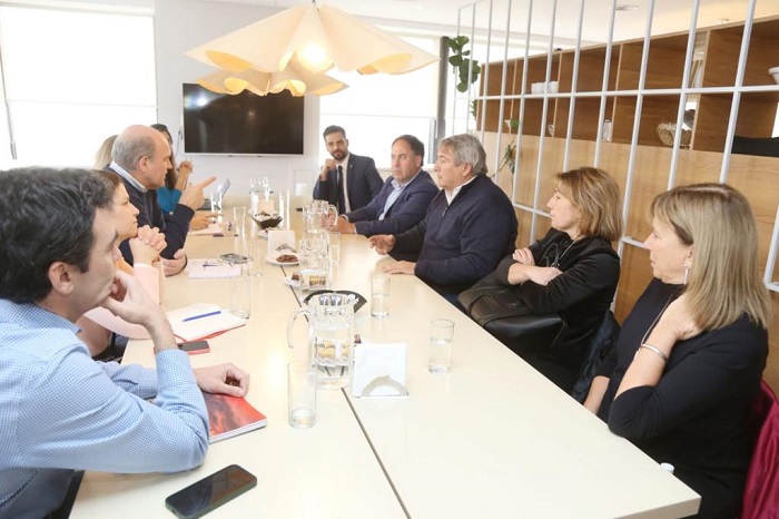 Jorge D'Onofrio y José Aguerre en la reunión de trabajo.