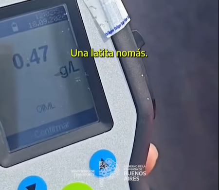 En Provincia de Buenos Aires rige la Ley de Alcohol Cero al Volante.
