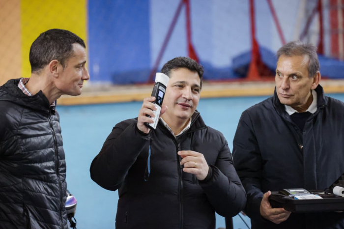 El Ministro Marinucci junto al Intendente García y el Subscretario Contreras.