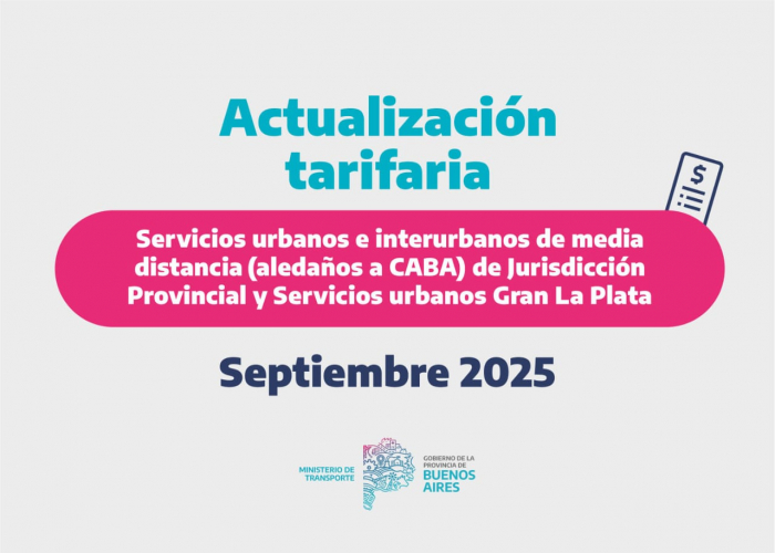 Actualización tarifaria septiembre 2025